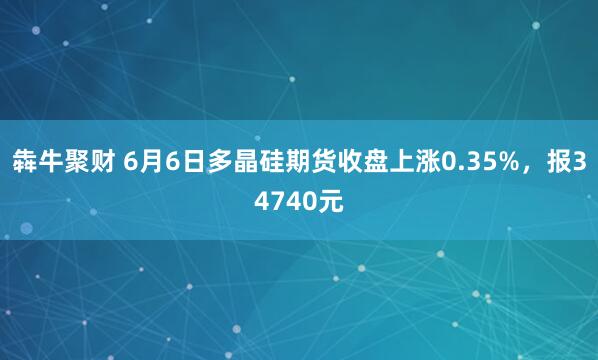 犇牛聚财 6月6日多晶硅期货收盘上涨0.35%，报34740元