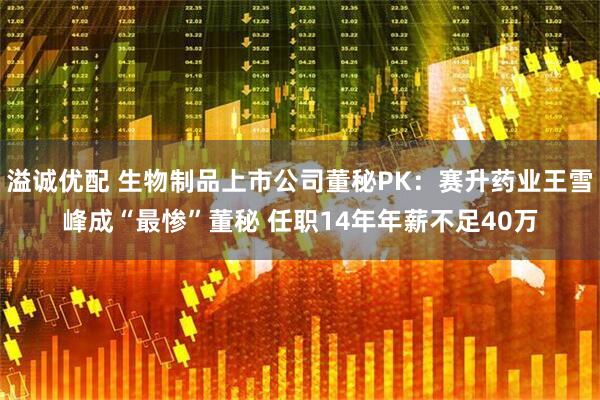 溢诚优配 生物制品上市公司董秘PK：赛升药业王雪峰成“最惨”董秘 任职14年年薪不足40万